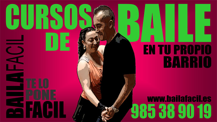 Cartel de los cursos BAILAFACIL 2026/2027. BAILAFACIL: lo mejor para bailar en Gij�n. Copyright � www.bailafacil.es.